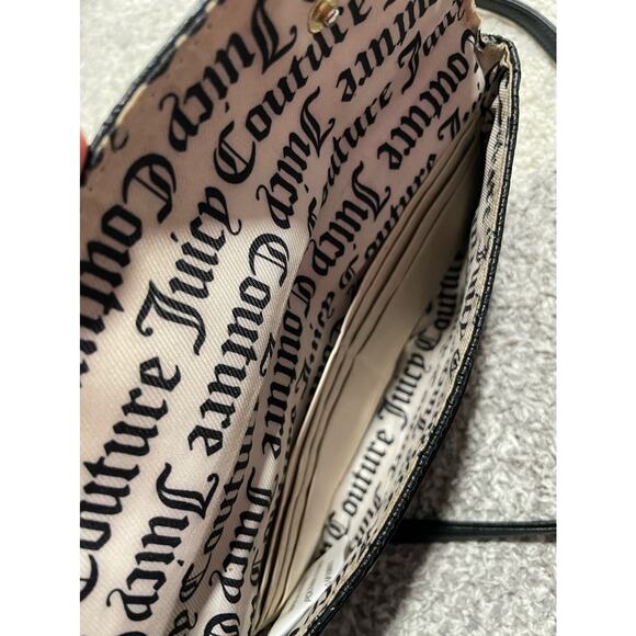 Y2k Juicy Couture Women's Small Crossbody Purse Wallet Bag Black - Picture 9 of 14